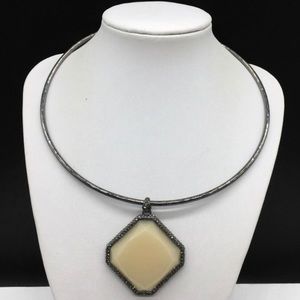 NEW Chico's Gunmetal Gray Rhinestone Necklace